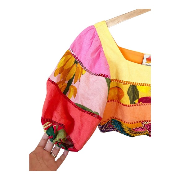 FARM Rio Multicolor Patchwork Crop Top - Picture 11 of 13